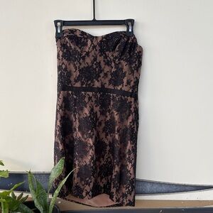Haute Hippie Black and Brown Lace Dress